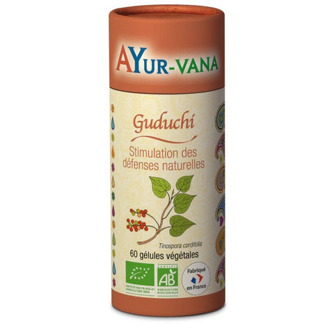 GUDUCHI -Ayur-vana Bio Pilulier de 60 gélules - Bio et sans additif